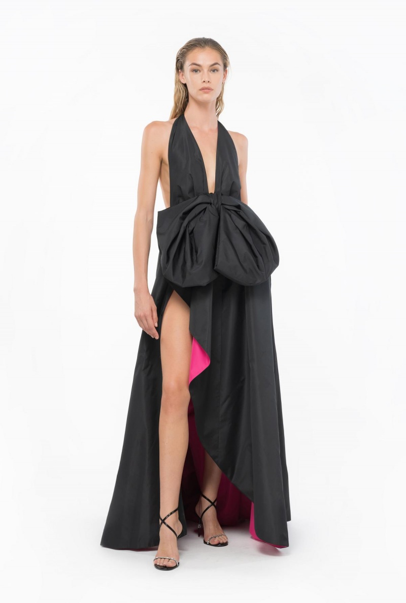 BLACK/PINK Pinko Elegant two-tone maxi dress | MMYFT75729