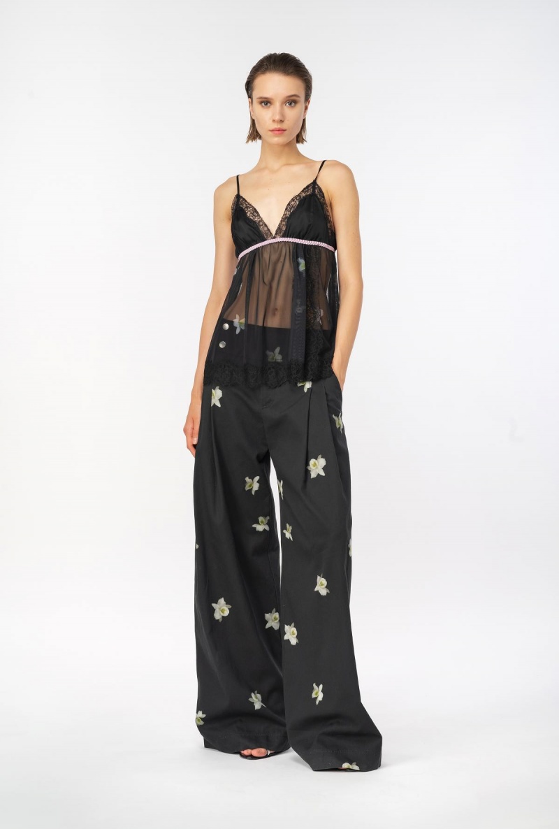 BLACK/PINK Pinko Reimagine babydoll tulle top by Patrick McDowell | MYJVR91149