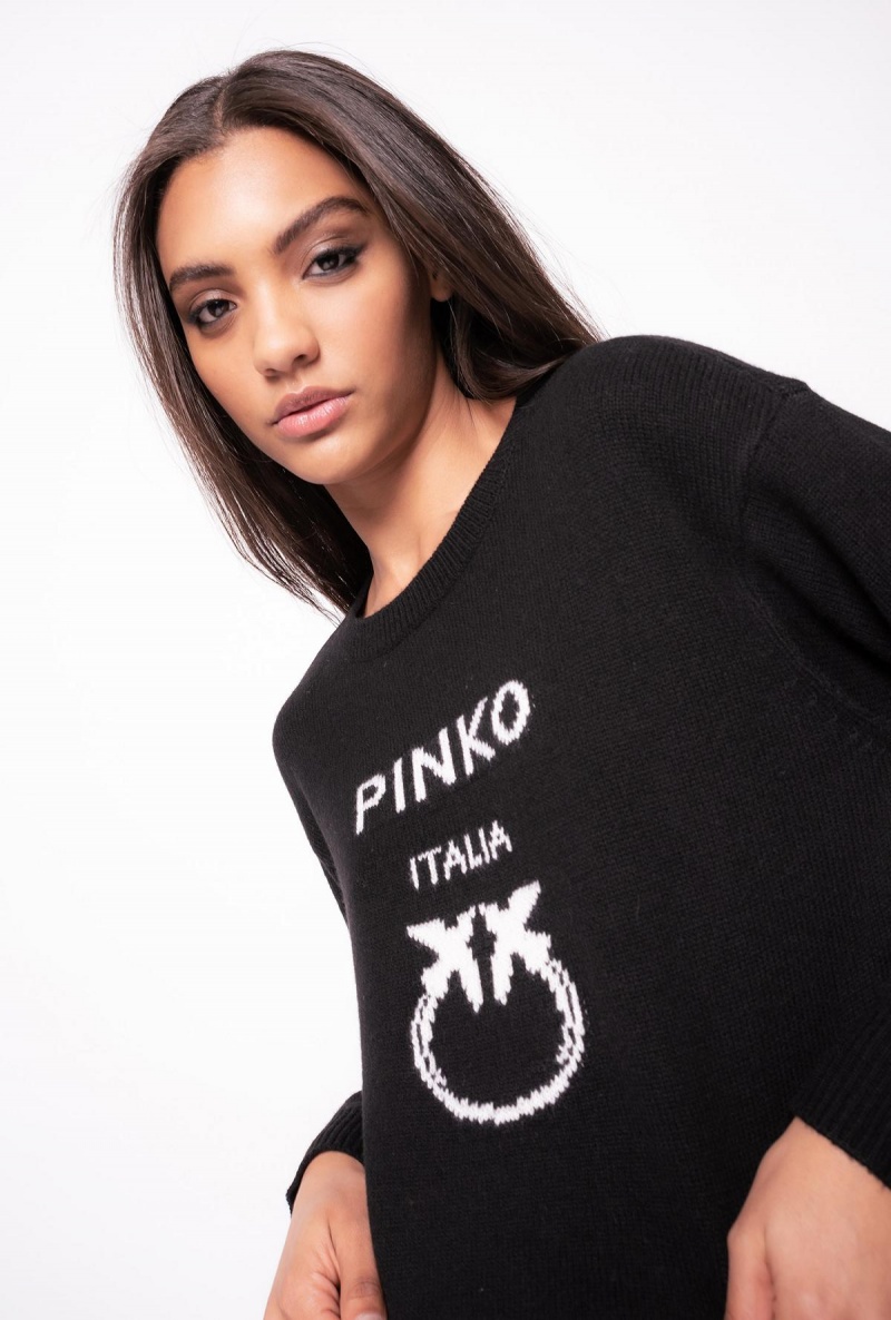 BLACK/WHITE Pinko Love Birds pullover | SMYVO23190