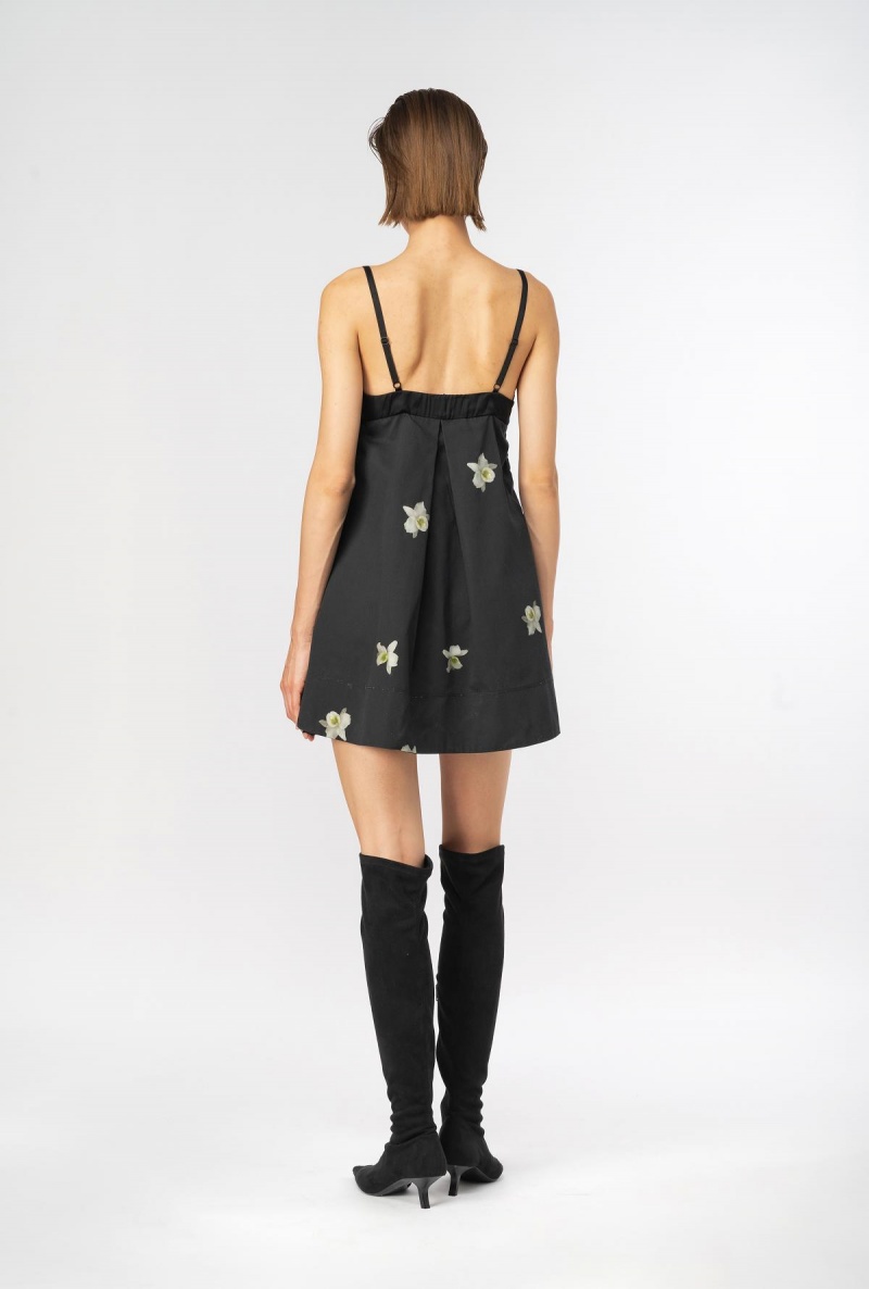 BLACK/WHITE Pinko PINKO Reimagine babydoll mini dress by Patrick McDowell | BMYSD35341