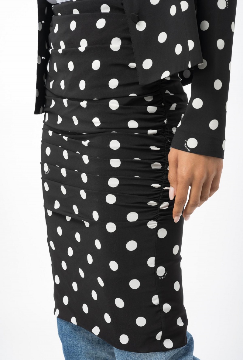 BLACK/WHITE Pinko Polka-dot calf-length skirt | UMYTG45912