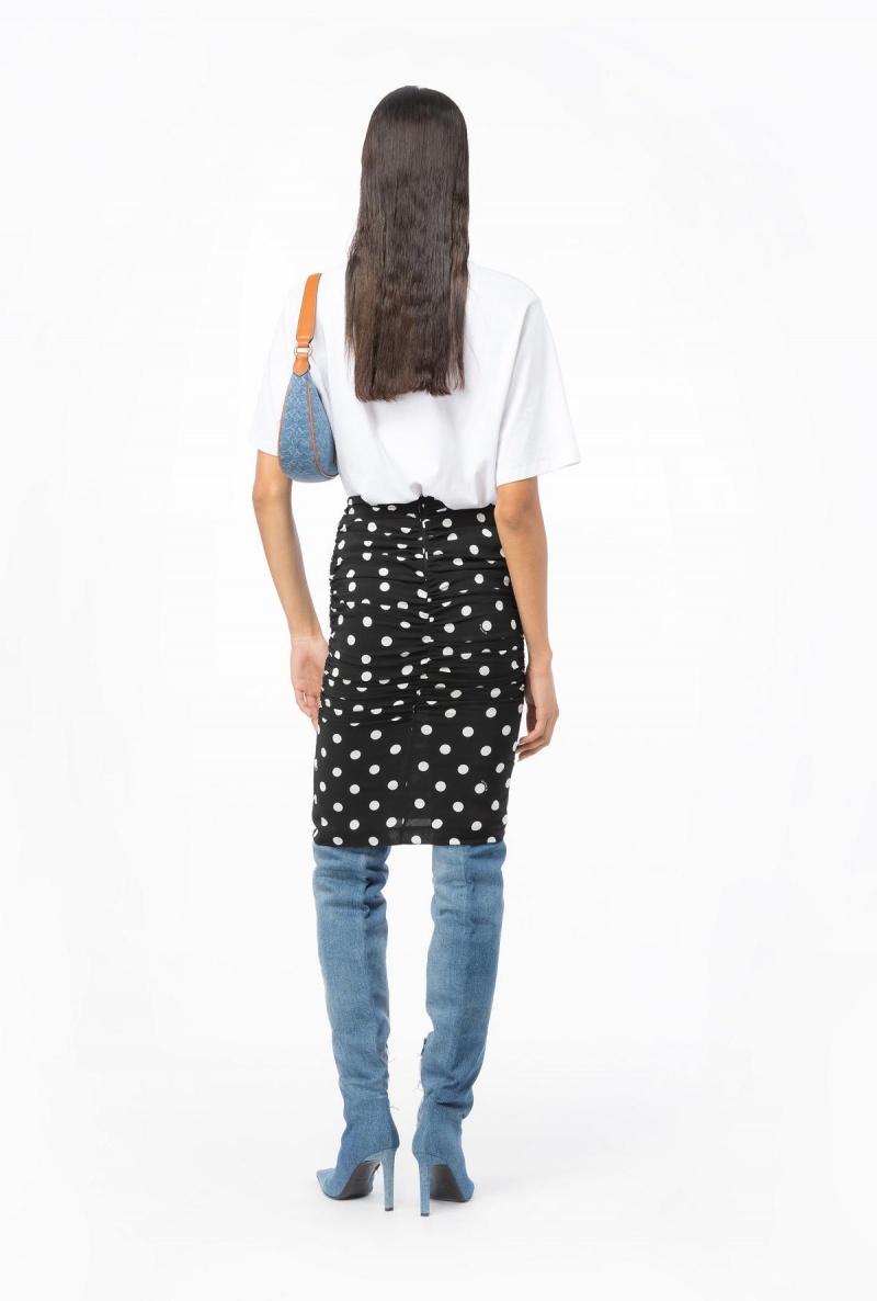 BLACK/WHITE Pinko Polka-dot calf-length skirt | ZMYMJ68752