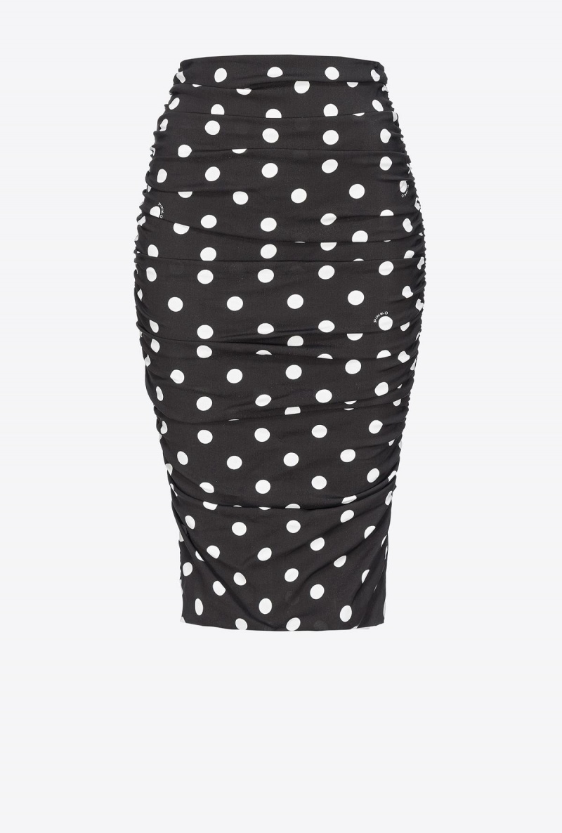 BLACK/WHITE Pinko Polka-dot calf-length skirt | ZMYMJ68752