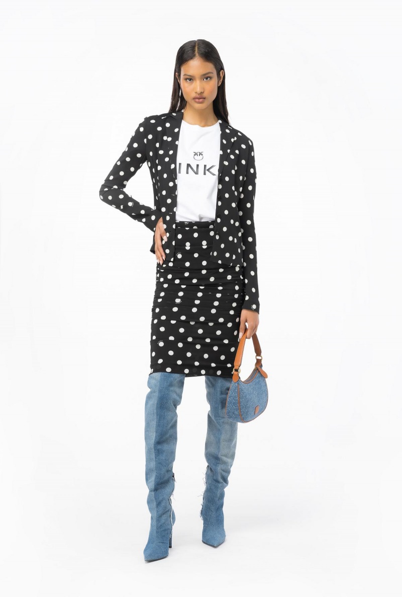 BLACK/WHITE Pinko Polka-dot calf-length skirt | ZMYMJ68752