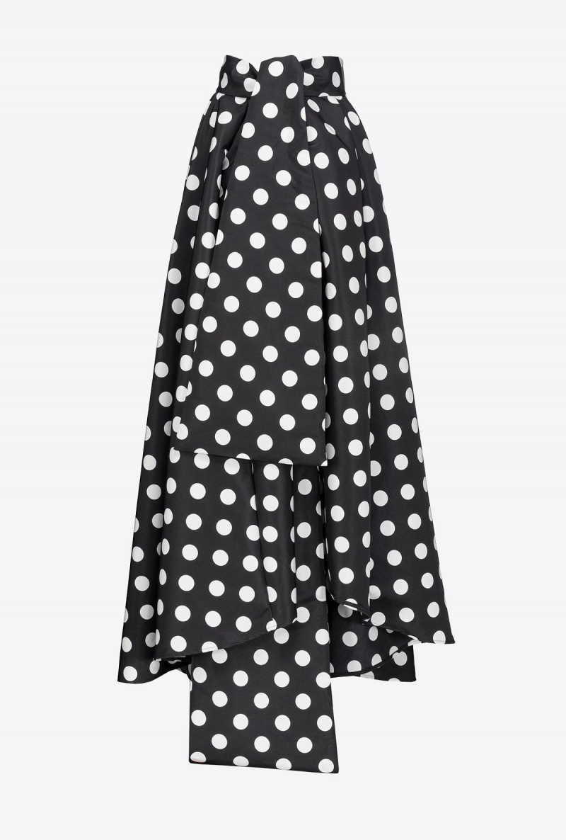 BLACK/WHITE Pinko Polka-dot maxi skirt | MYDFL56587