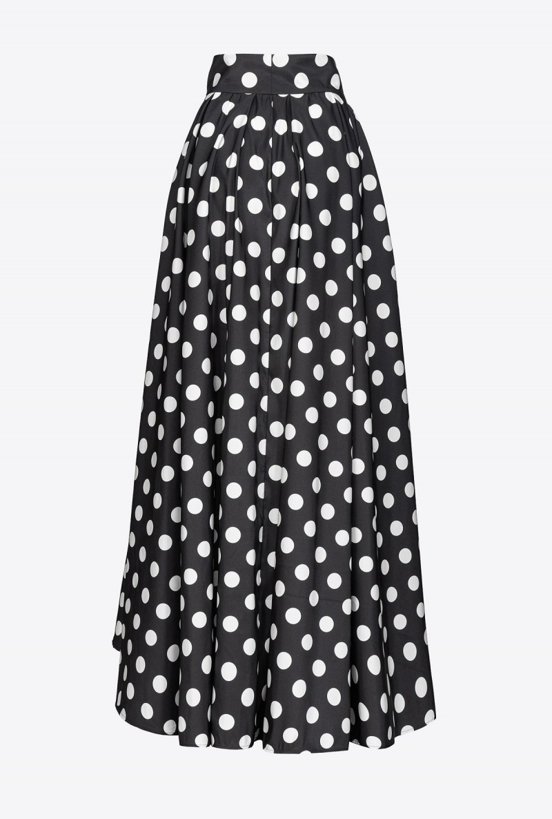 BLACK/WHITE Pinko Polka-dot maxi skirt | MYDFL56587