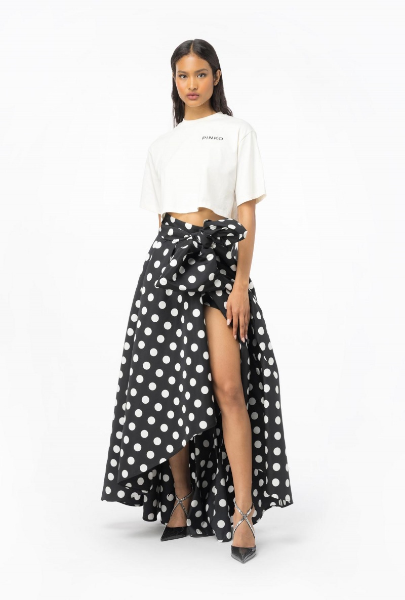 BLACK/WHITE Pinko Polka-dot maxi skirt | MYDFL56587