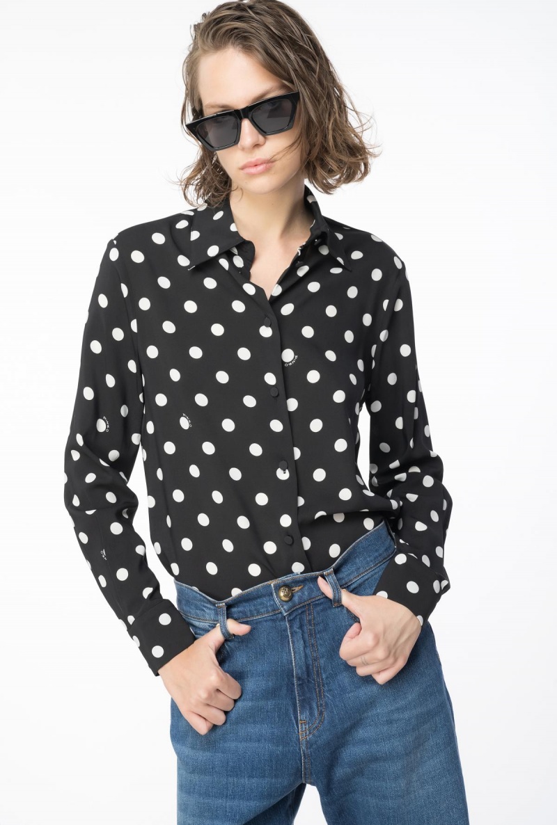 BLACK/WHITE Pinko Polka-dot shirt | XMYBH46055