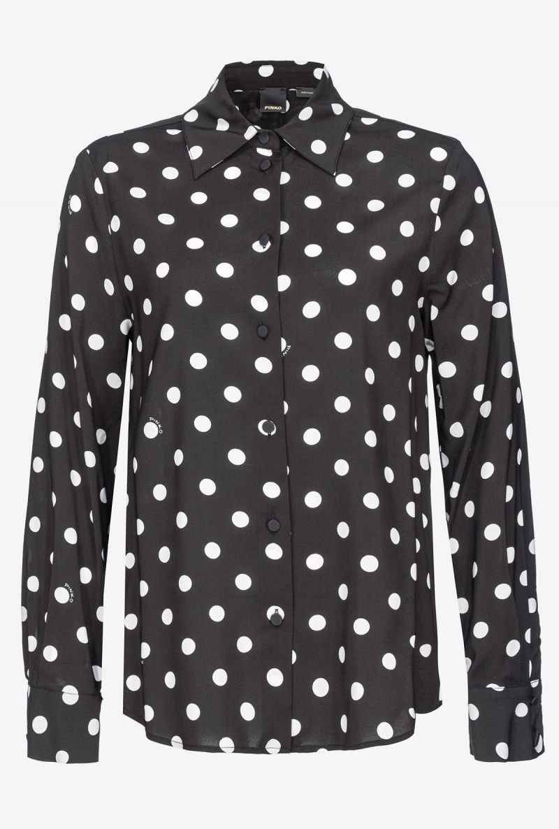 BLACK/WHITE Pinko Polka-dot shirt | XMYBH46055
