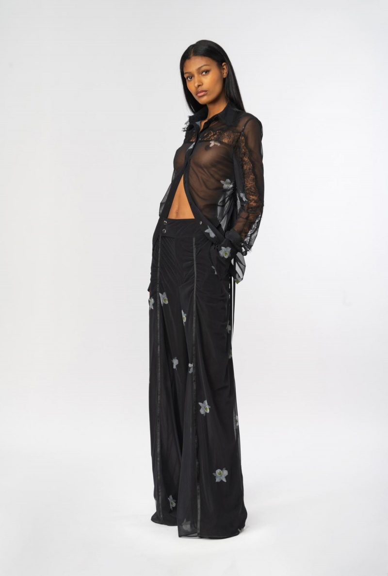 BLACK/WHITE Pinko Reimagine transparent shirt by Patrick McDowell | DMYKV82330