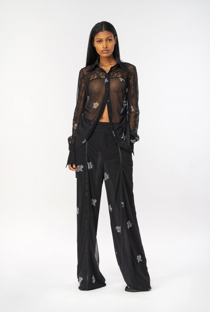 BLACK/WHITE Pinko Reimagine transparent shirt by Patrick McDowell | DMYKV82330