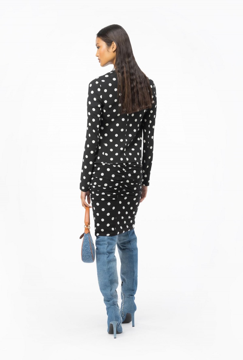 BLACK/WHITE Pinko Slim-fit polka-dot blazer | SMYNY31641
