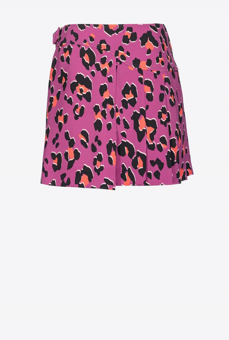 BOUGAINVILLEA/ORANGE/BLACK Pinko Animal-print mini skirt with piercing buckle | TMYWZ53050