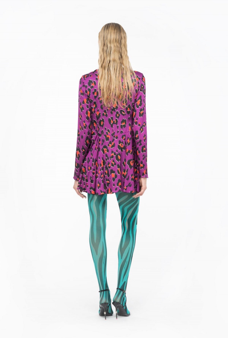 BOUGAINVILLEA/ORANGE/BLACK Pinko Psychedelic dotted satin dress | PMYQX64839