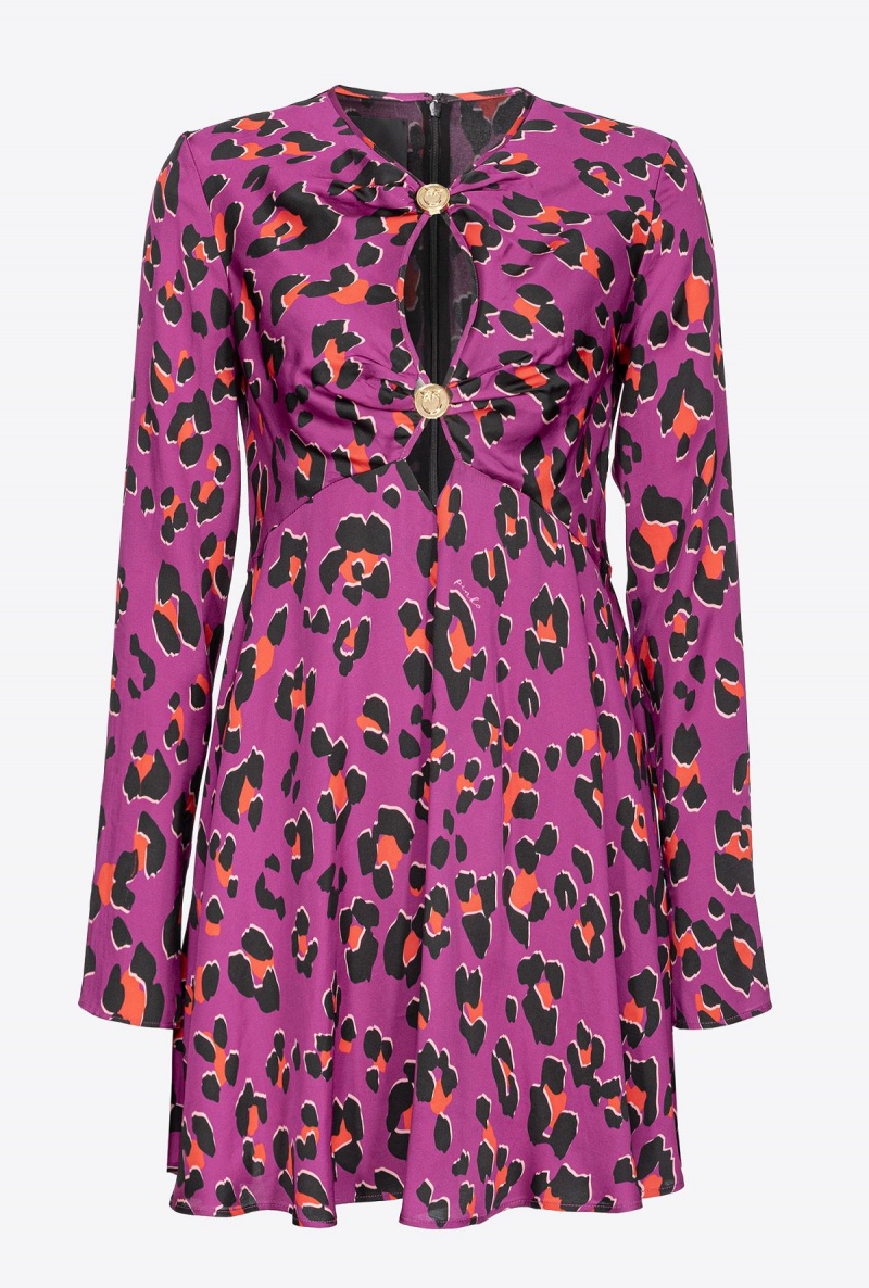 BOUGAINVILLEA/ORANGE/BLACK Pinko Psychedelic dotted satin dress | PMYQX64839