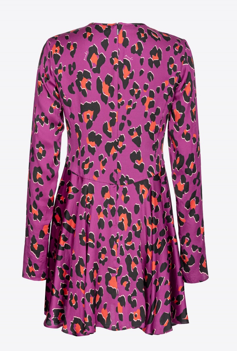 BOUGAINVILLEA/ORANGE/BLACK Pinko Psychedelic dotted satin dress | PMYQX64839