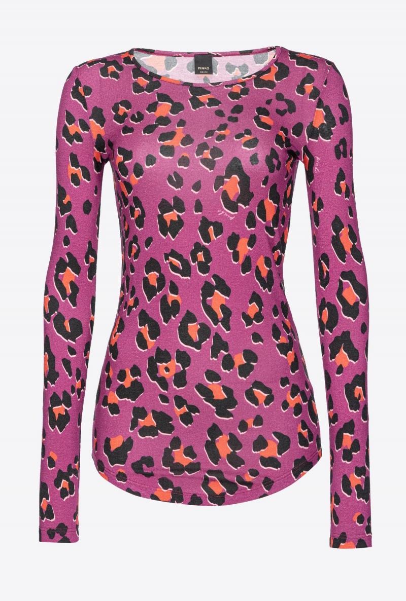 BOUGAINVILLEA/ORANGE/BLACK Pinko Psychedelic animal-print sweater | PMYER89899