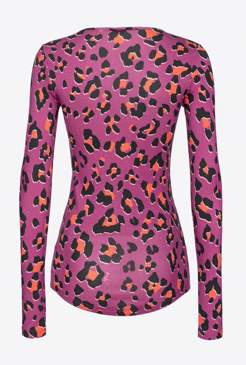 BOUGAINVILLEA/ORANGE/BLACK Pinko Psychedelic animal-print sweater | PMYER89899