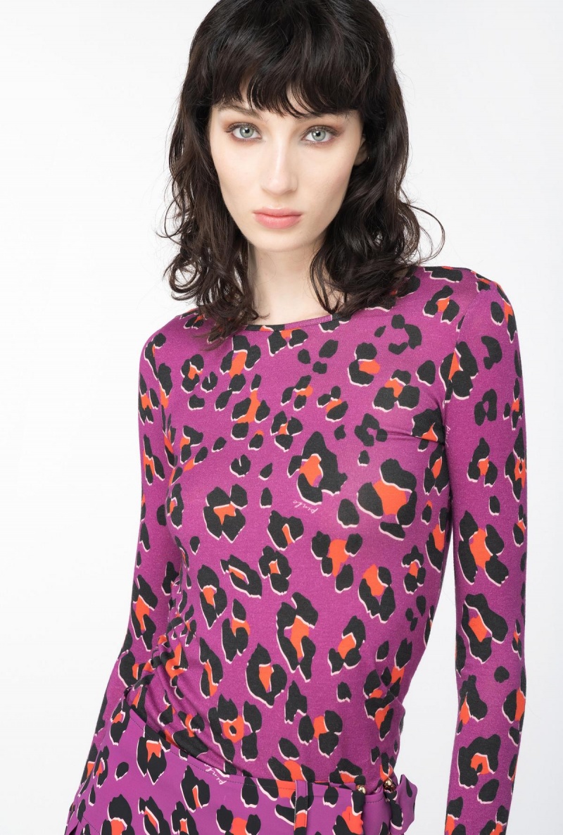 BOUGAINVILLEA/ORANGE/BLACK Pinko Psychedelic animal-print sweater | PMYER89899