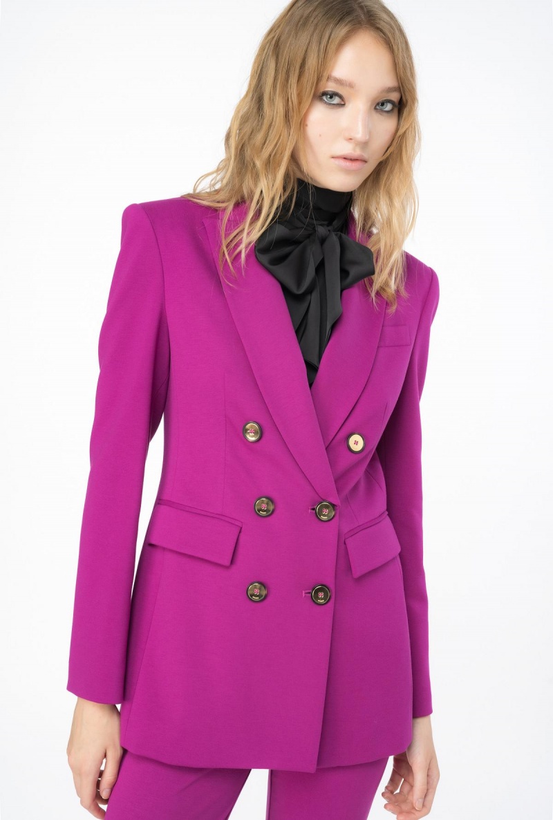 BOUGAINVILLEA PURPLE Pinko Double-breasted full Milano blazer | MYJZR22073