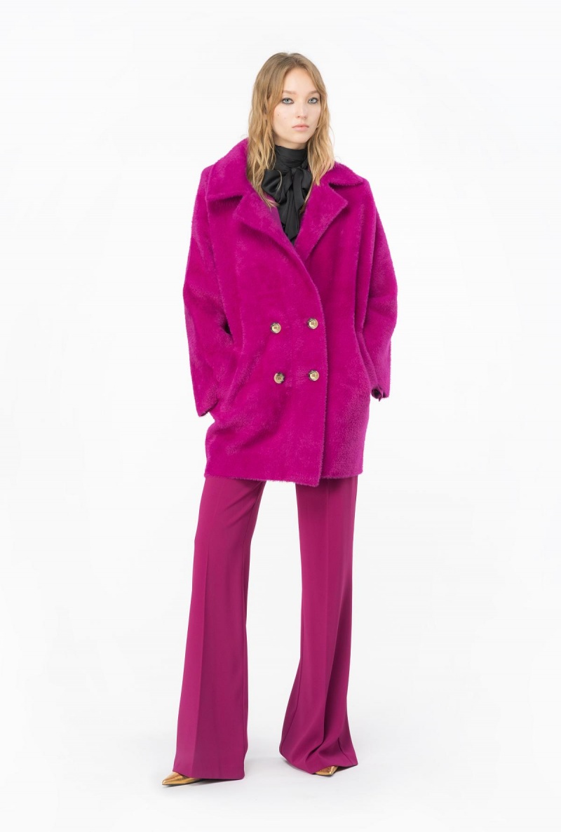 BOUGAINVILLEA PURPLE Pinko Faux fur cocoon coat | MYDFL23009