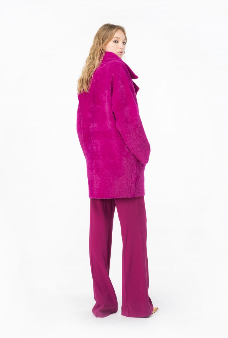 BOUGAINVILLEA PURPLE Pinko Faux fur cocoon coat | MYDFL23009