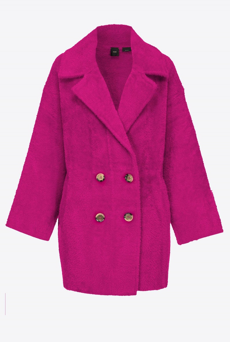 BOUGAINVILLEA PURPLE Pinko Faux fur cocoon coat | MYDFL23009