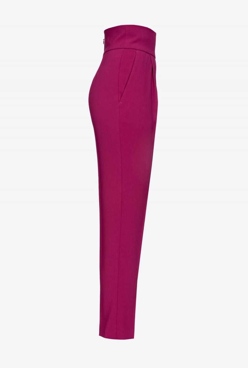 BOUGAINVILLEA PURPLE Pinko High-waisted stretch crêpe trousers | MYZPD16175