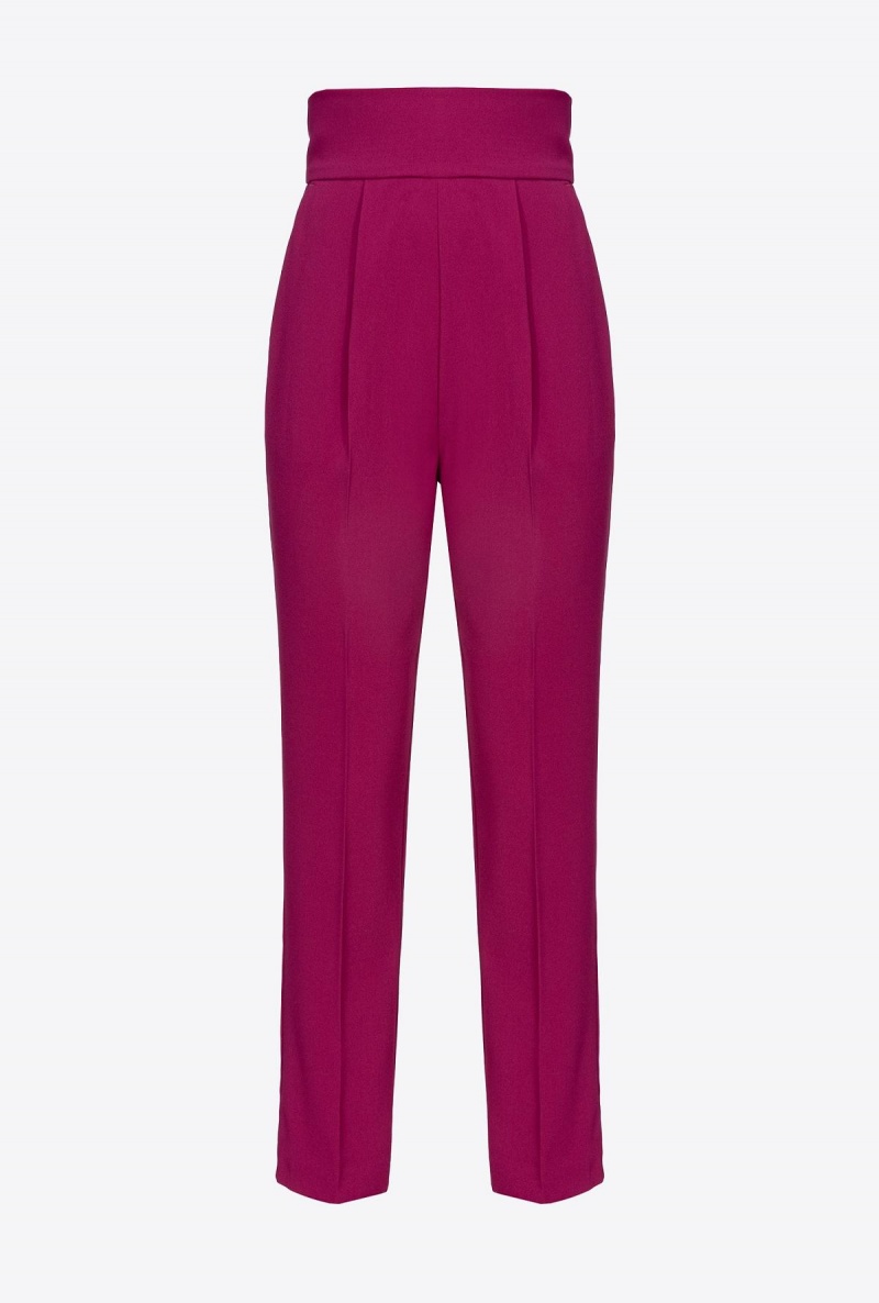 BOUGAINVILLEA PURPLE Pinko High-waisted stretch crêpe trousers | MYZPD16175