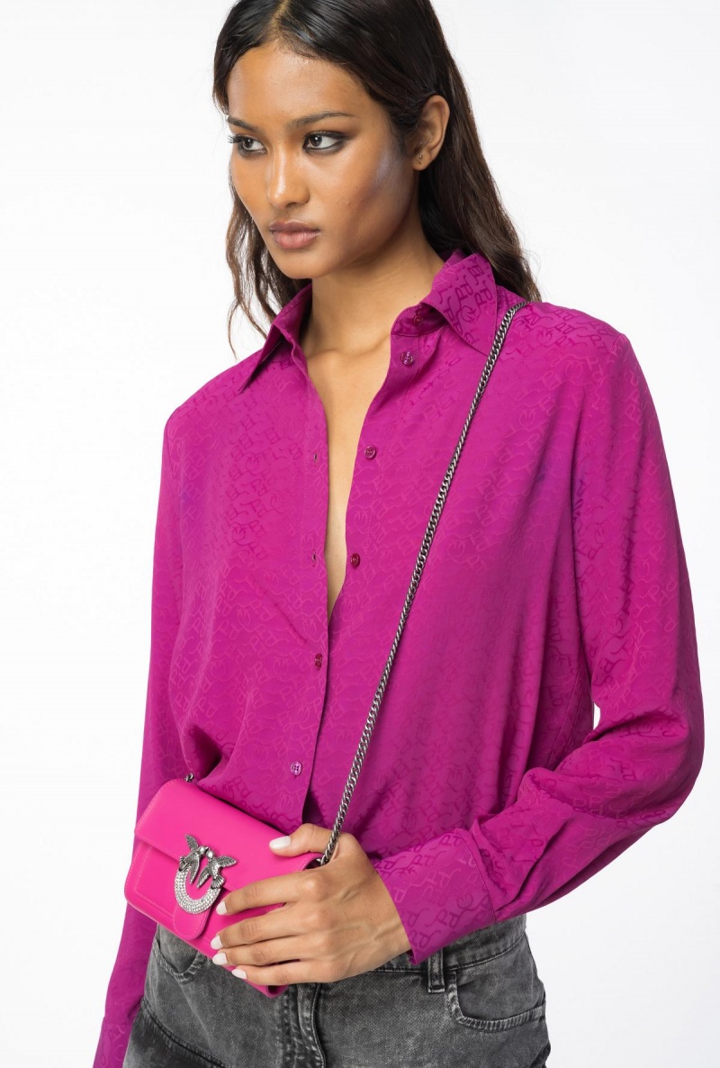 BOUGAINVILLEA PURPLE Pinko Logo jacquard shirt | AMYWC61319