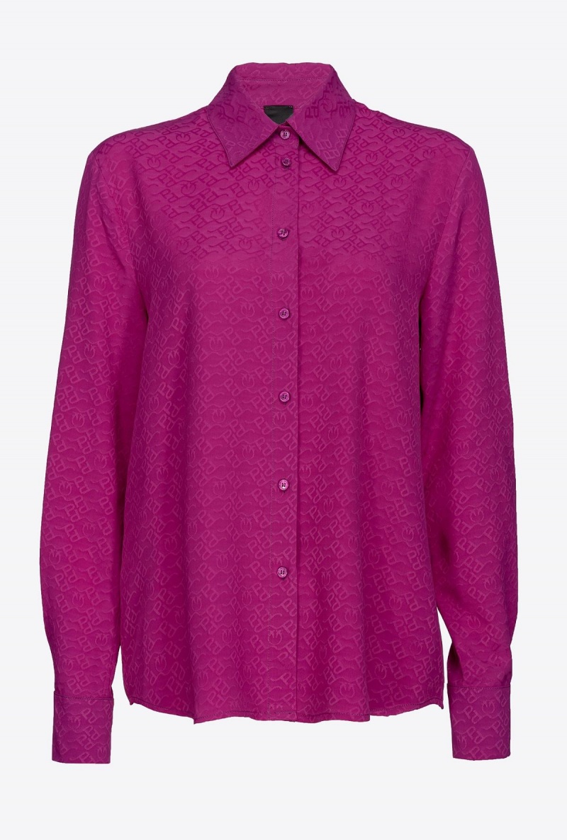 BOUGAINVILLEA PURPLE Pinko Logo jacquard shirt | AMYWC61319