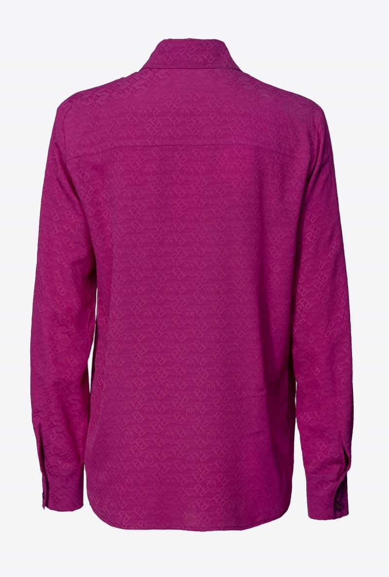 BOUGAINVILLEA PURPLE Pinko Logo jacquard shirt | AMYWC61319