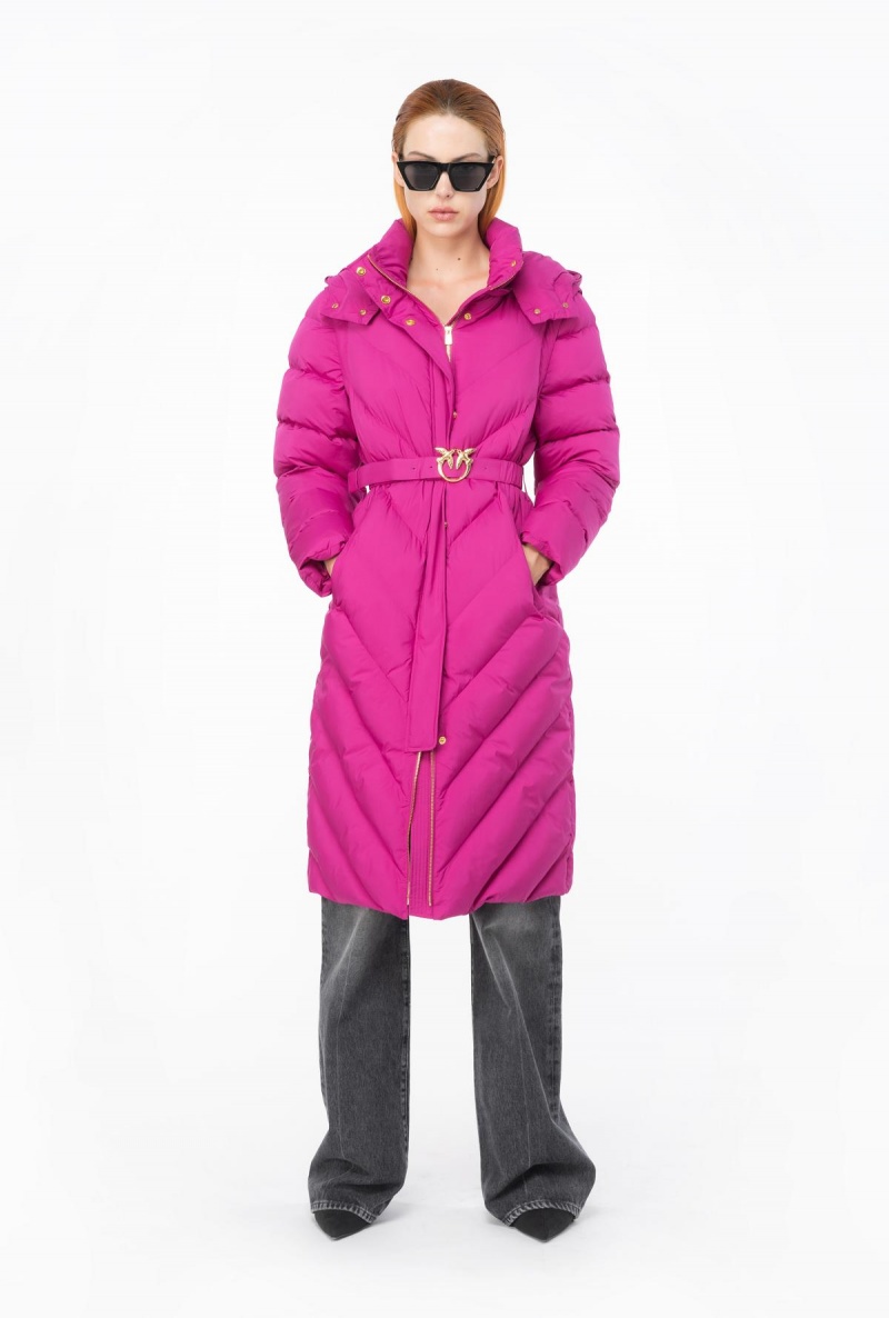 BOUGAINVILLEA PURPLE Pinko Long padded chevron jacket | MYQAV82260