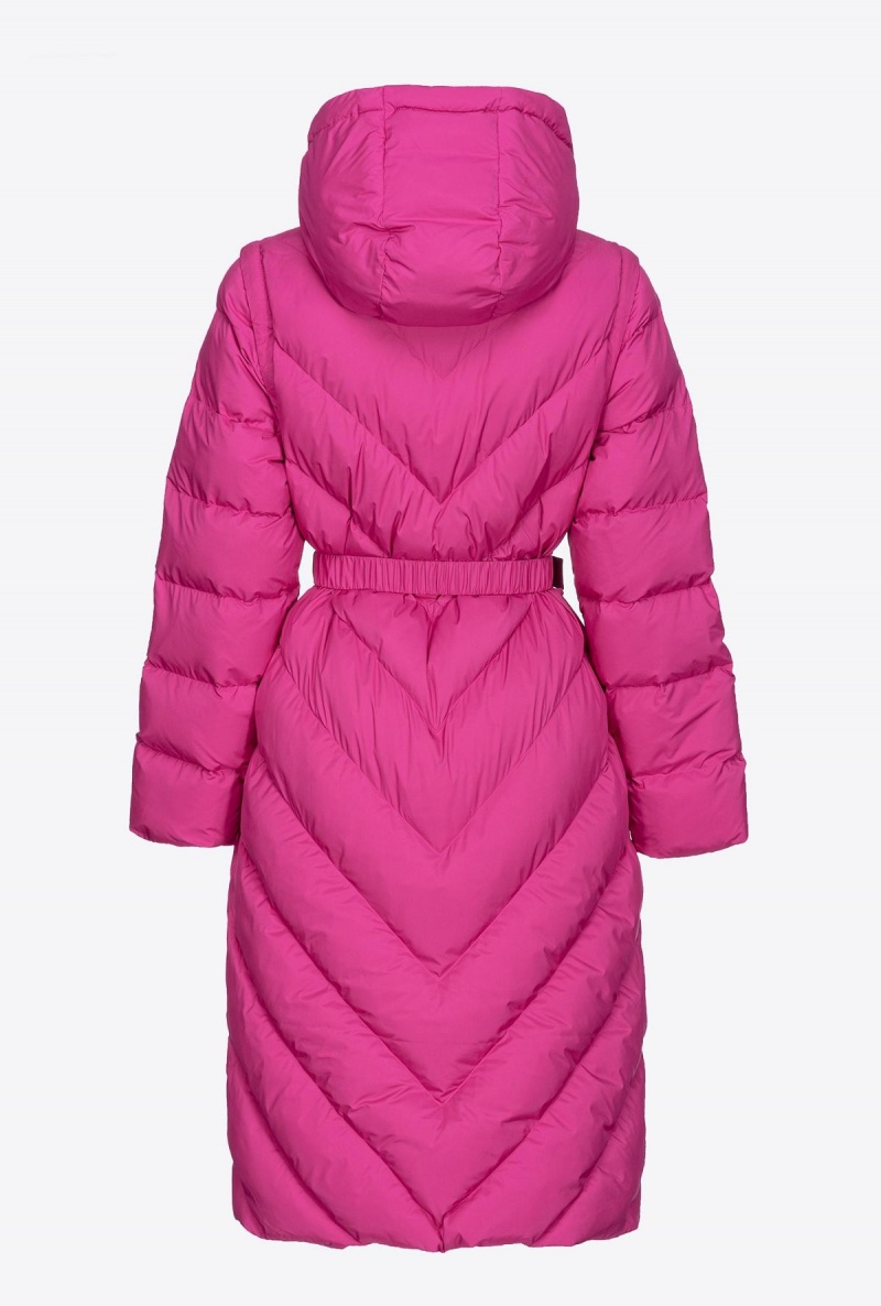 BOUGAINVILLEA PURPLE Pinko Long padded chevron jacket | MYQAV82260