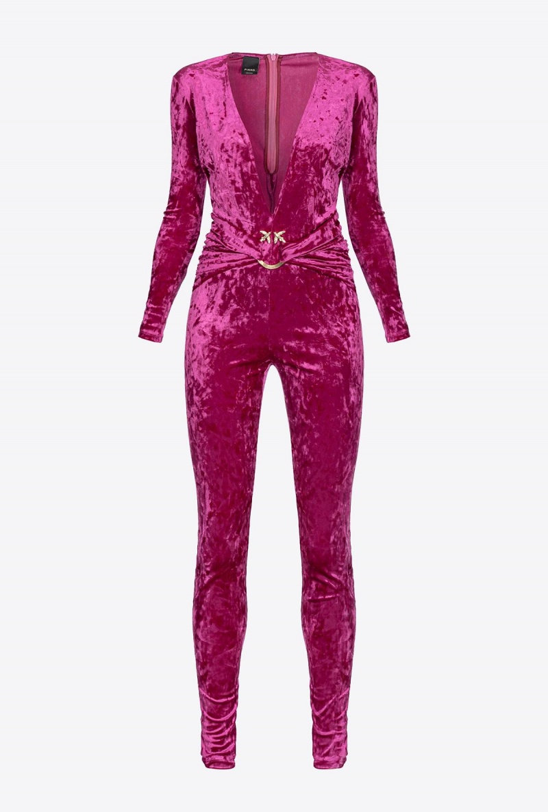 BOUGAINVILLEA PURPLE Pinko Long velvet jumpsuit | MYJBT32297
