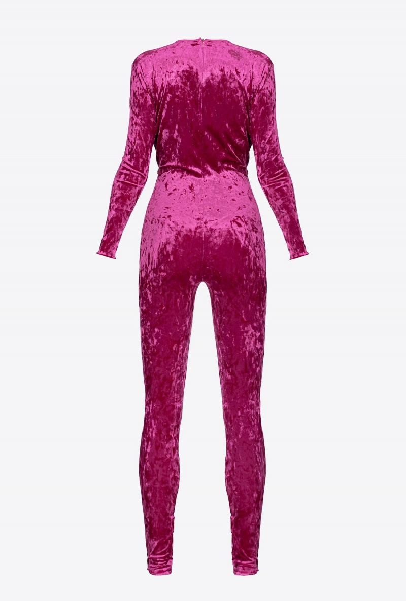 BOUGAINVILLEA PURPLE Pinko Long velvet jumpsuit | MYJBT32297
