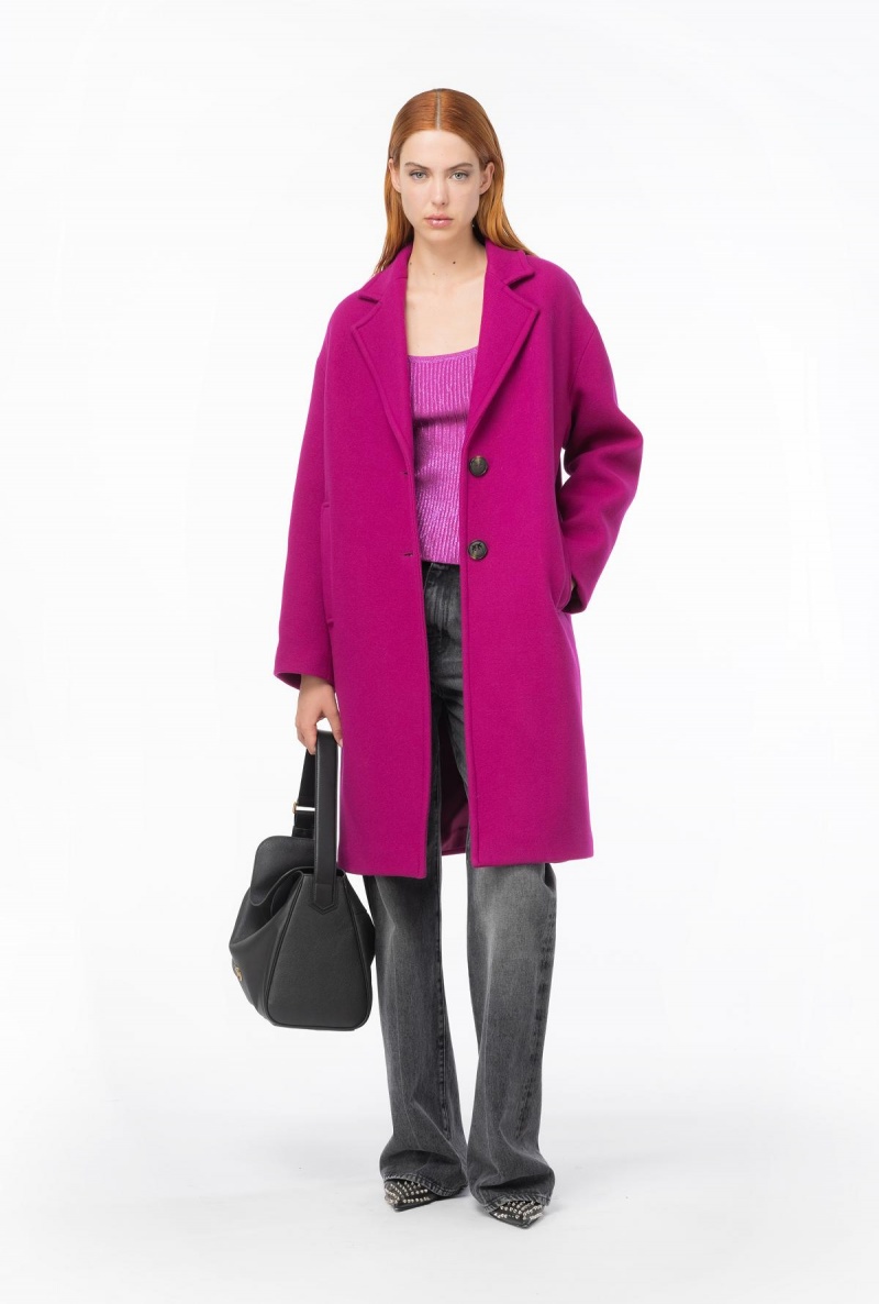 BOUGAINVILLEA PURPLE Pinko Single-breasted cloth coat | TMYWZ32836