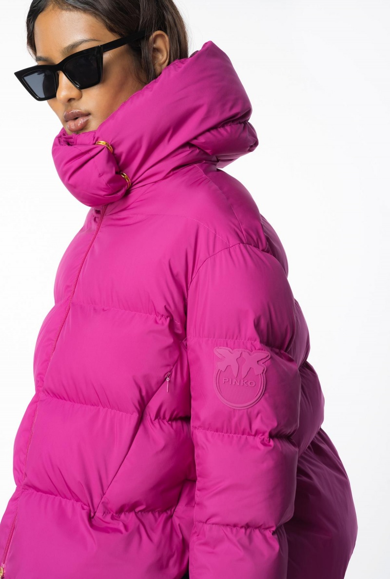 BOUGAINVILLEA PURPLE Pinko Technical canvas jacket with hood | MYIIZ67172