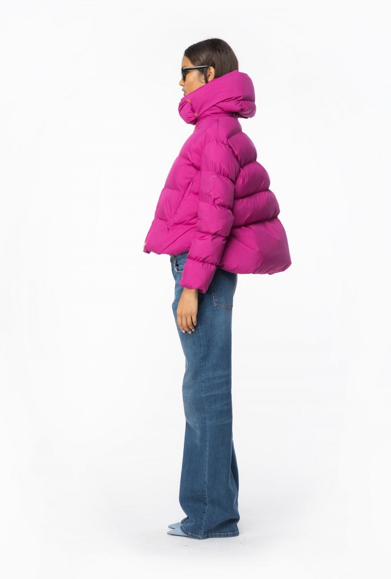 BOUGAINVILLEA PURPLE Pinko Technical canvas jacket with hood | MYIIZ67172