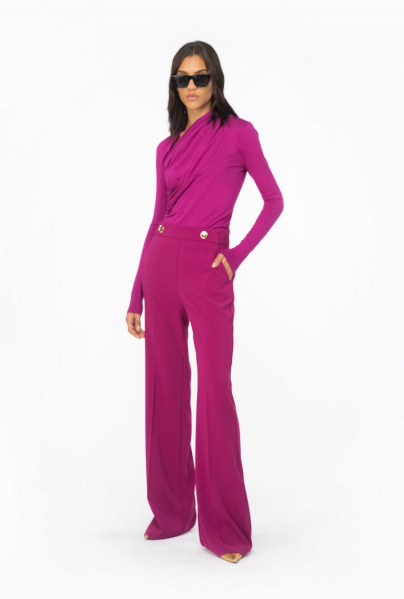BOUGAINVILLEA PURPLE Pinko Trousers with golden buttons | LMYSX55798