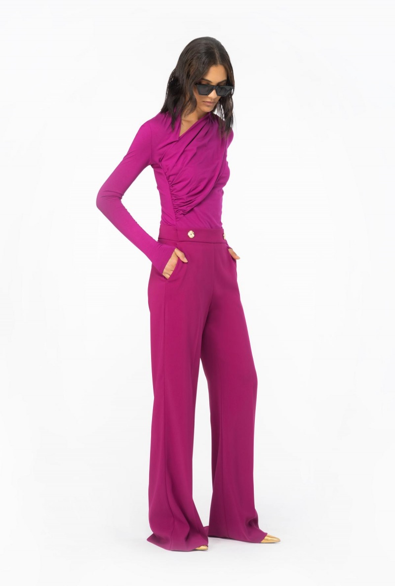 BOUGAINVILLEA PURPLE Pinko Trousers with golden buttons | LMYSX55798