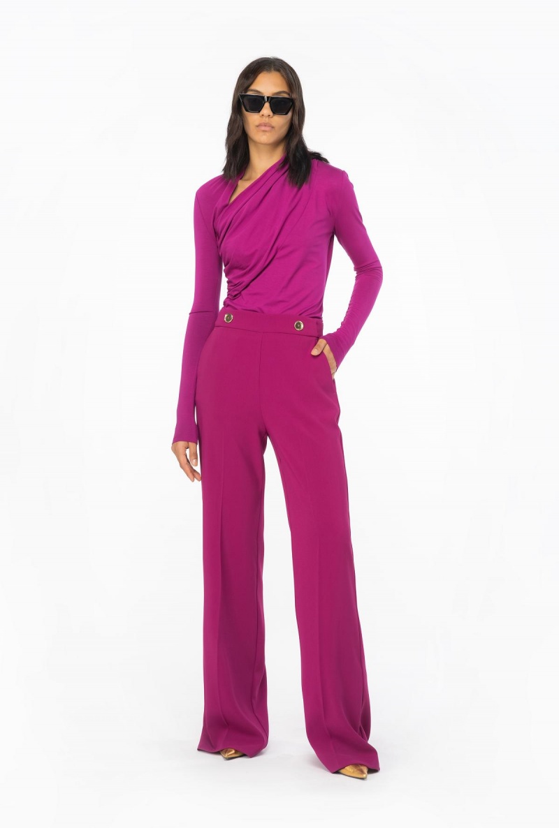 BOUGAINVILLEA PURPLE Pinko Trousers with golden buttons | LMYSX55798
