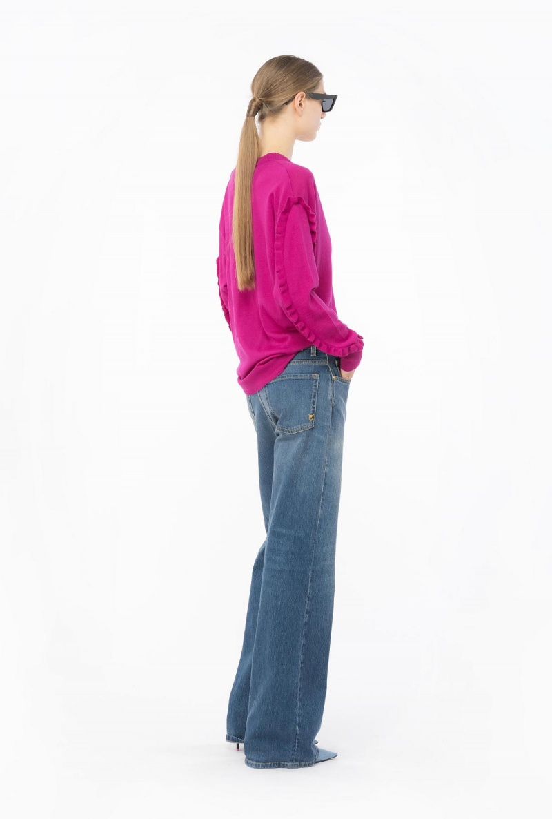 BOUGAINVILLEA PURPLE Pinko Wool cardigan with ruching | MYCIF42092