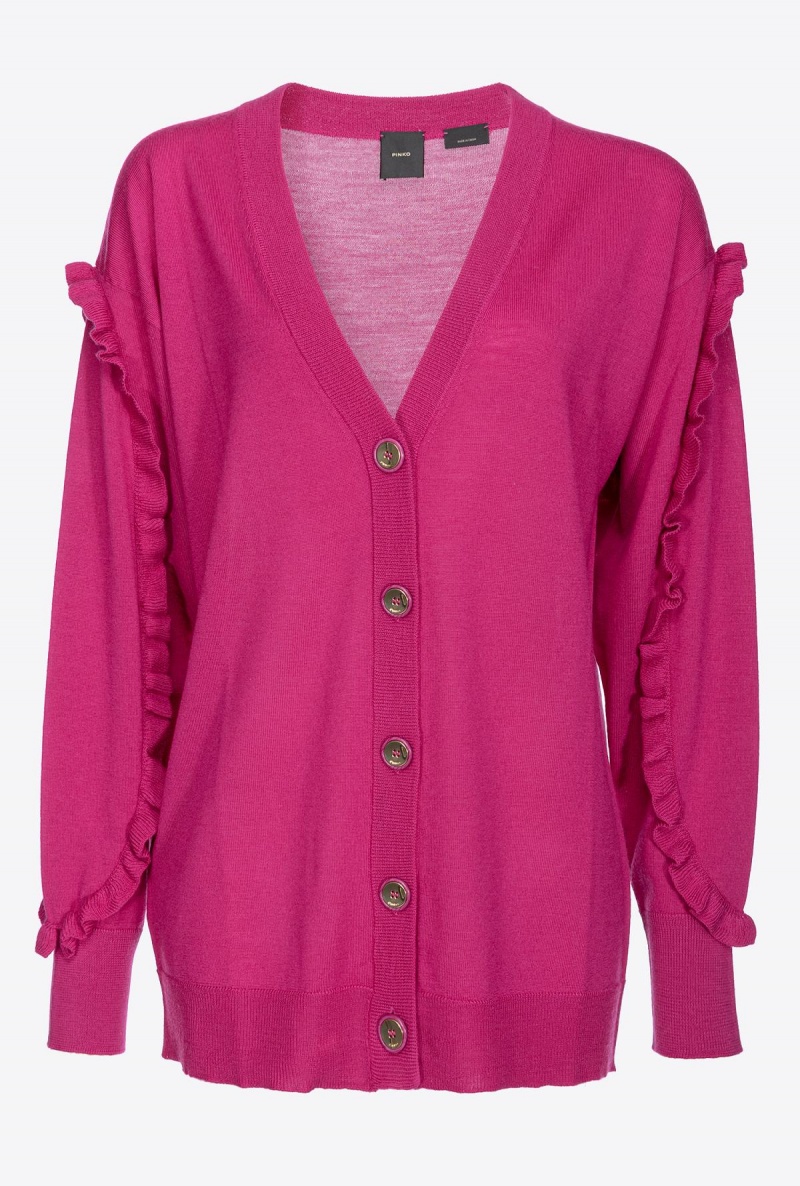 BOUGAINVILLEA PURPLE Pinko Wool cardigan with ruching | MYCIF42092