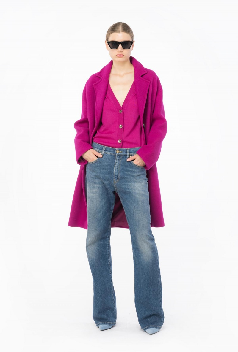 BOUGAINVILLEA PURPLE Pinko Wool cardigan with ruching | MYCIF42092