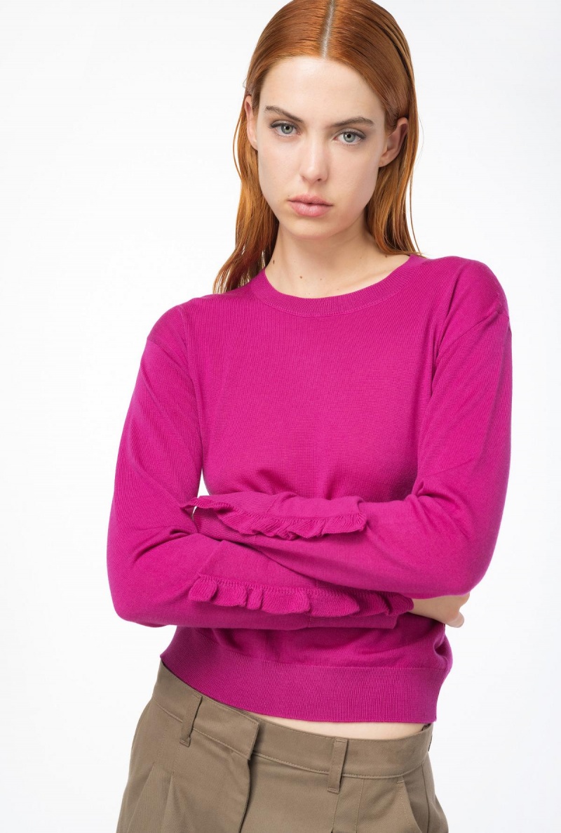 BOUGAINVILLEA PURPLE Pinko Wool pullover with ruching | SMYNY97042