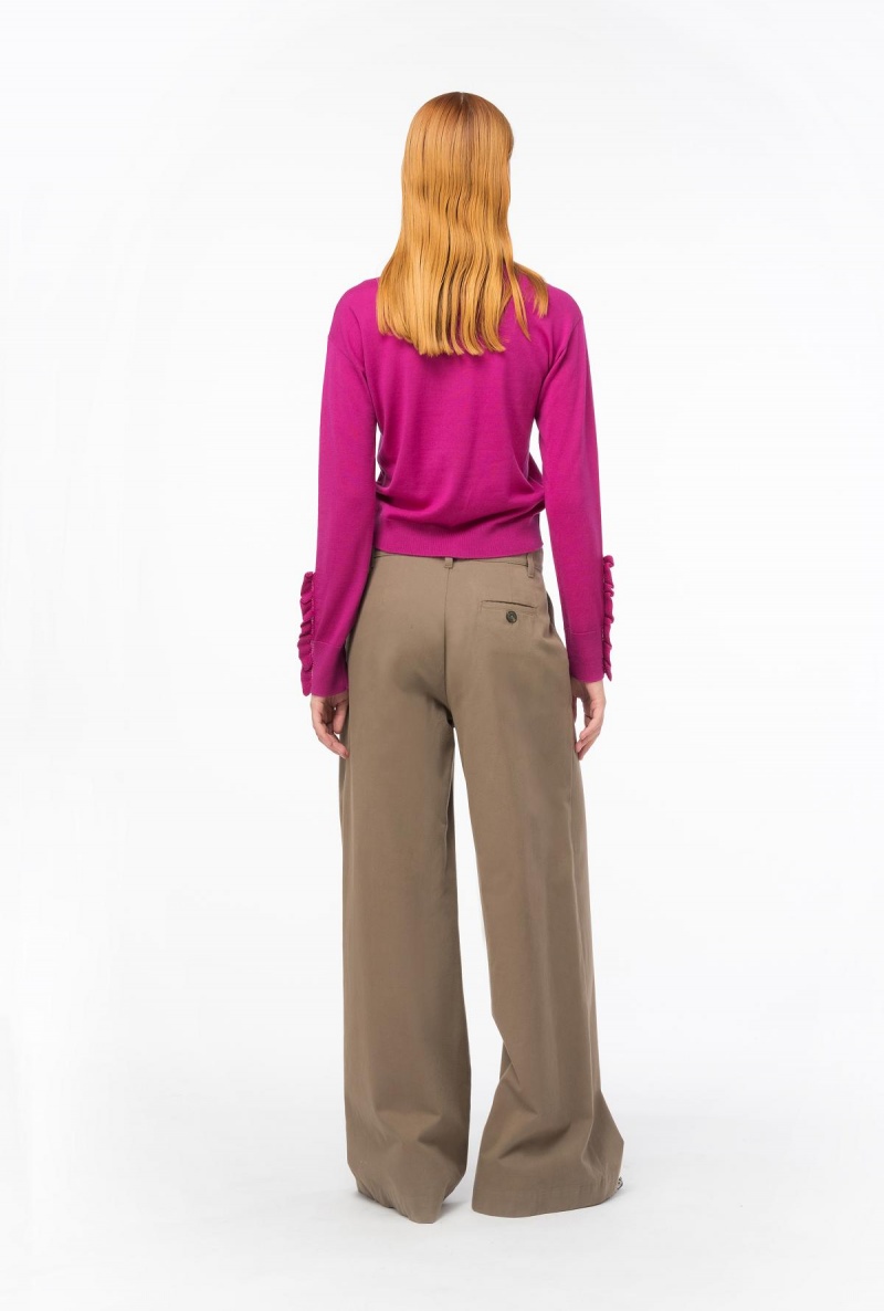 BOUGAINVILLEA PURPLE Pinko Wool pullover with ruching | SMYNY97042