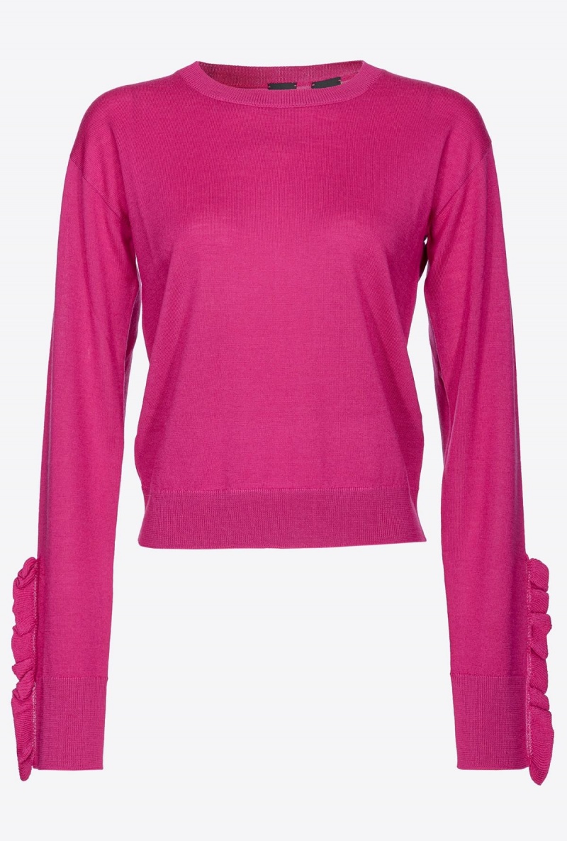 BOUGAINVILLEA PURPLE Pinko Wool pullover with ruching | SMYNY97042