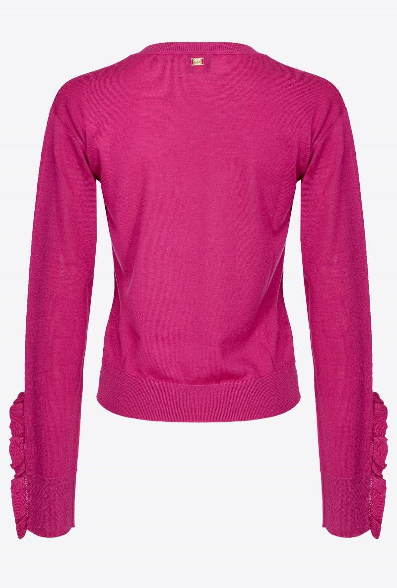 BOUGAINVILLEA PURPLE Pinko Wool pullover with ruching | SMYNY97042