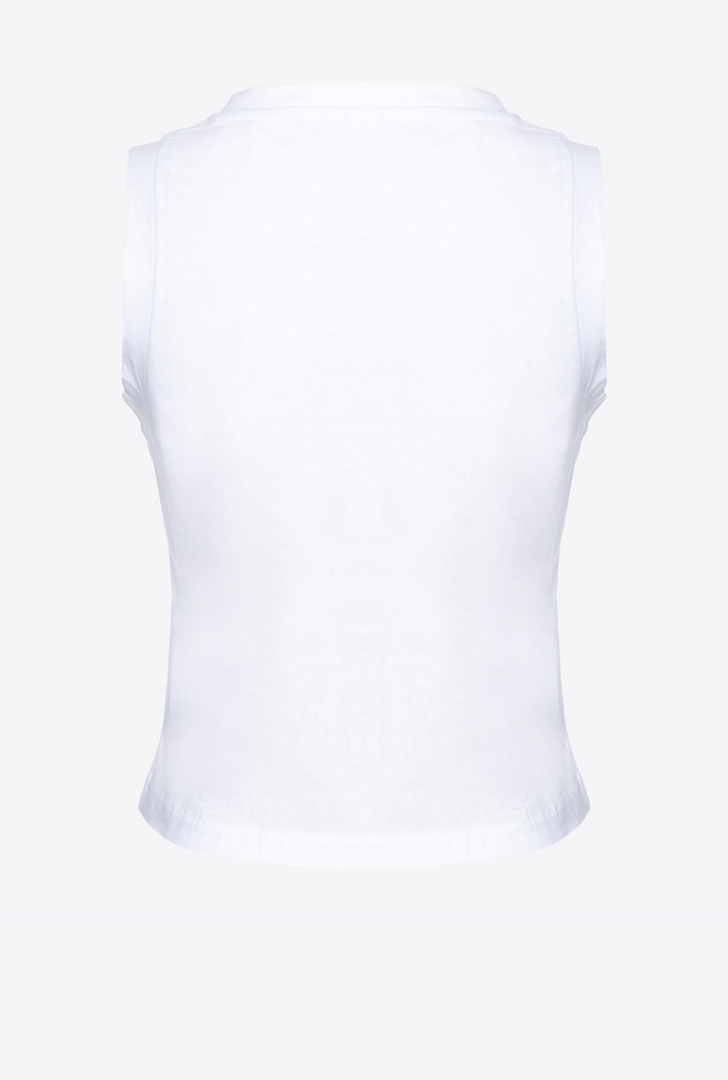 BRIGHT WHITE Pinko Bustier-effect jersey top | BMYSO17730